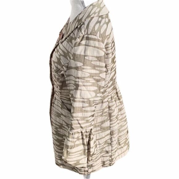 Mac & Jac‎ Camouflage Lined Blazer/Jacket Peplum Bell Sleeves Large Buttons 12 - Picture 4 of 12